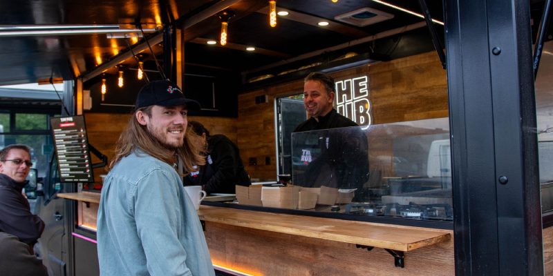 
Man being served